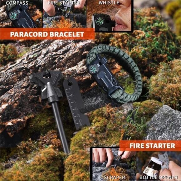 Survival Gear Equipment Kit Men Camping Hunting Hiking Outdoor Gear 20 in 1 - Picture 5 of 8
